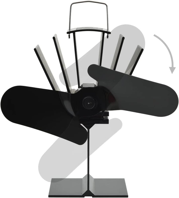 vidaXL Wärmebetriebener Kaminventilator 2 Blätter mit feuerfesten Drähten Stromlos Kaminofen Ventila