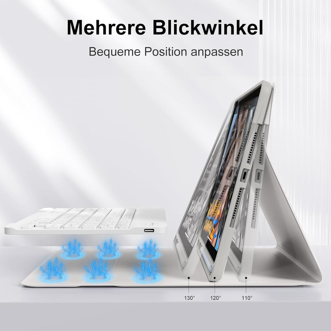 Tastatur Hülle für iPad 10.2 Zoll (9./8./7. Generation), für iPad Air 3rd / Pro 10.5, Magnetisch Abn