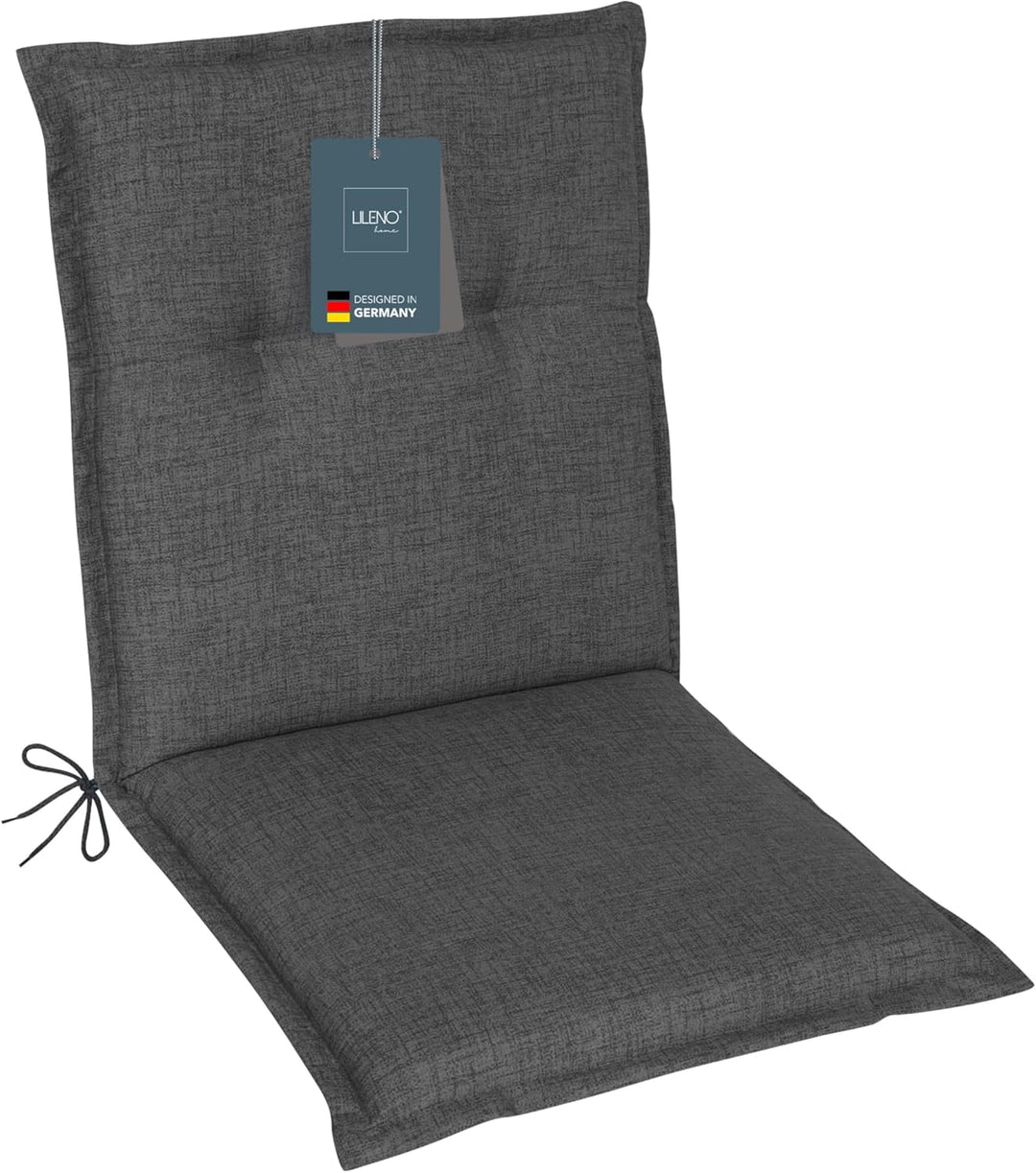 LILENO HOME Gartenstuhl Auflagen als [1er Set - Niedriglehner] in Anthrazit - bequeme Liegen als Sit
