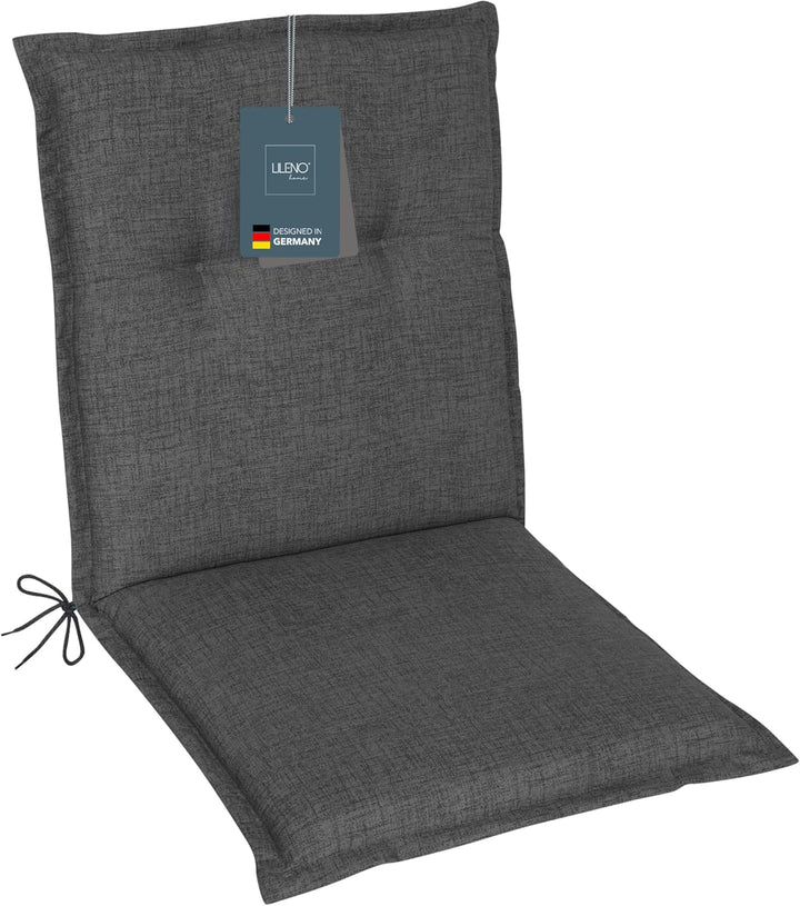 LILENO HOME Gartenstuhl Auflagen als [1er Set - Niedriglehner] in Anthrazit - bequeme Liegen als Sit