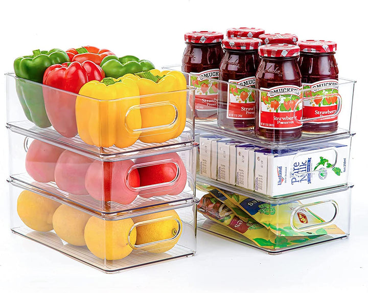 XSIUYU Kühlschrank Organizer 6er Set, Stapelbare Küche Aufbewahrungsbox & Organisation Gschublade Fr