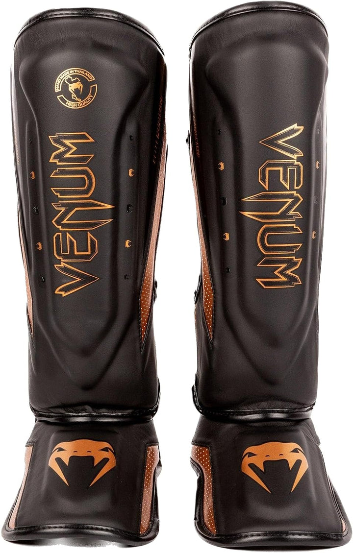 Venum Elite Evo Schienbeinschoner XL Schwarz / Bronze, XL Schwarz / Bronze