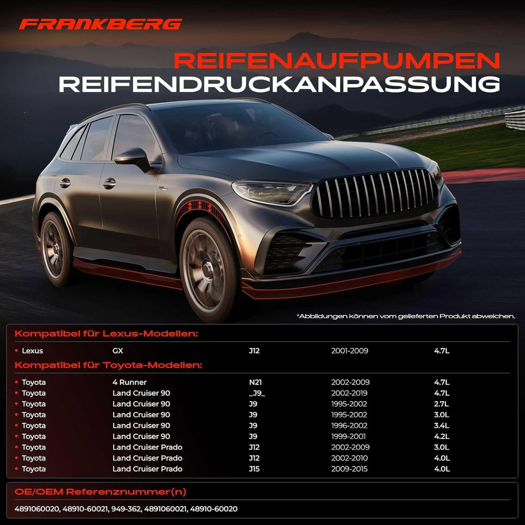Frankberg Abdeckung Kompressor Luftkompressor Kompatibel mit GX J12 4 Runner N21 Land Cruiser 90 J9
