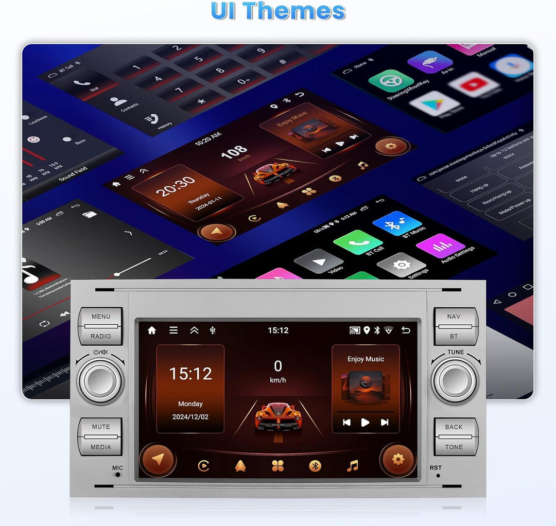 [2G+64G] Hikity Autoradio Navi Für Ford Transit Fiesta Focus Mondeo Kuga Galaxy S-Max Android 13 Wir
