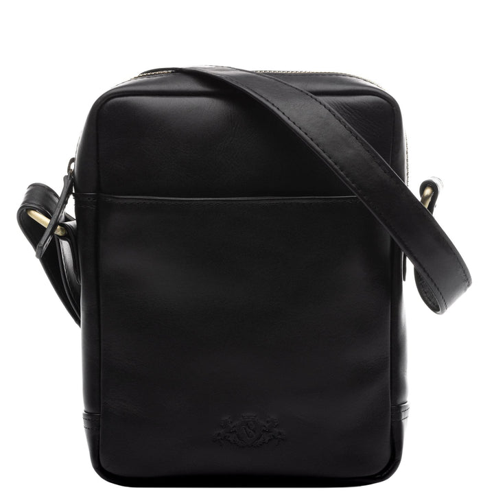 SID & VAIN Schultertasche DUBLIN aus Premium Leder I Handtasche Schultergurt klein für Herren und Da