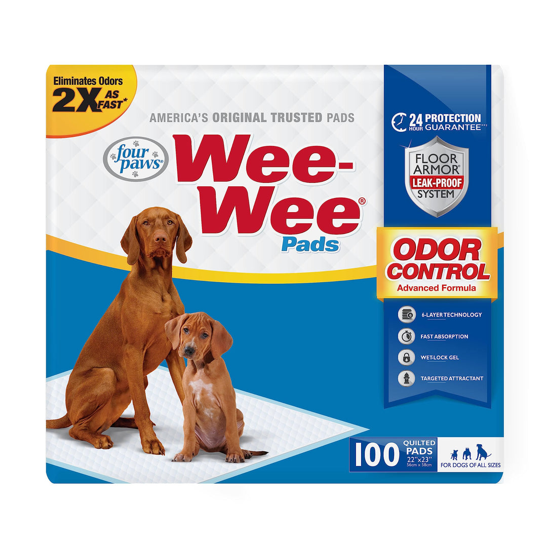 Four Paws Wee-Wee Trainingspads, Geruchskontrolle, 100 Stück 100 Count Geruchskontrolle, 100 Count G