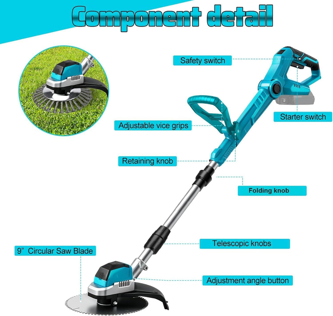 panthem Akku Rasentrimmer Rasenkantenschneider Freischneider für Makita 18V (ohne Akkus), 4 in 1 Unk