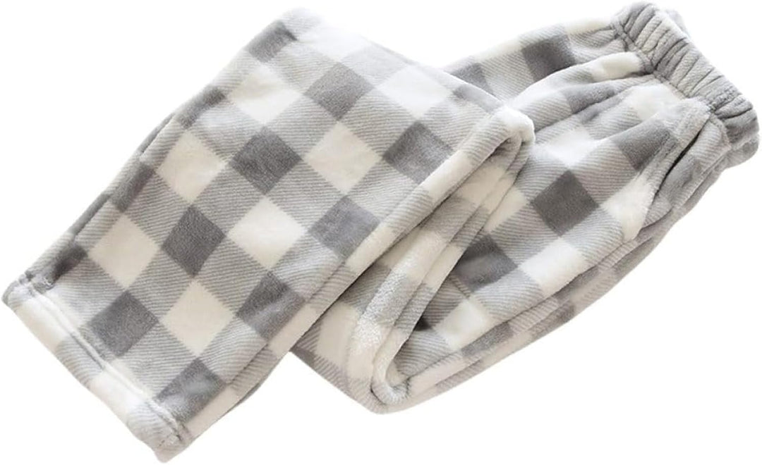 Generisch 2025 Fleece. Weiche Flanell-Pyjamahose Fleece mit Taschen Pyjama Damen Kurzarm Lange Hose