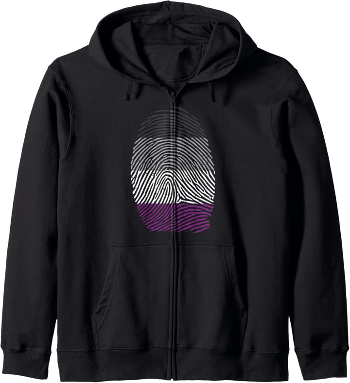 Finger Print DNA LGBTQ Asexual Flag Ace Pride Ally Men Women Kapuzenjacke