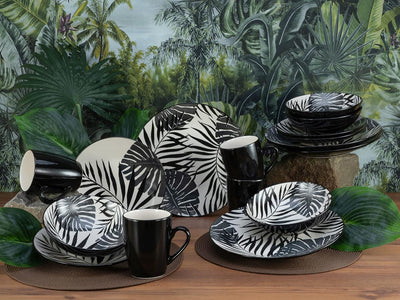 CreaTable, 25859, Serie TROPICANA black, Geschirrset, Kombiservice 16 teilig Kombiservice 16 teilig