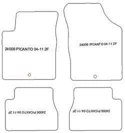 MDM fussmatten für Kia Picanto I (SA) ab 2004-2011 Passform wie Original aus Velours, Automatten mit