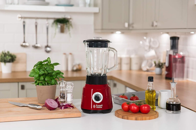 Russell Hobbs Standmixer [1,5l Glasbehälter] Desire Rot (starker 0.9PS Motor, Impuls-/Ice-Crush-Funk