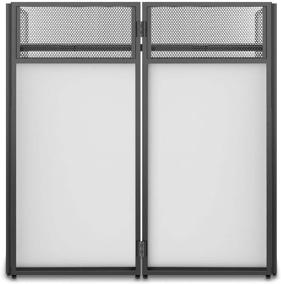 Vonyx DB4 Pro - DJ Tisch, faltbares DJ Pult mobil und klappbar, DJ Booth mit weisser und schwarzer V
