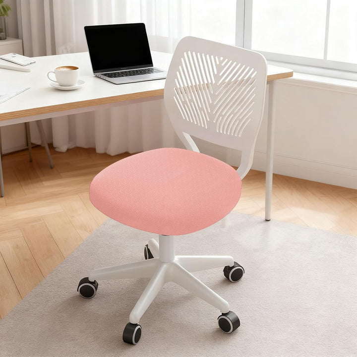 Höhenverstellbarer Homeoffice-Stuhl ohne Armlehnen – runder Schreibtisch-Rollhocker mit Rückenlehne
