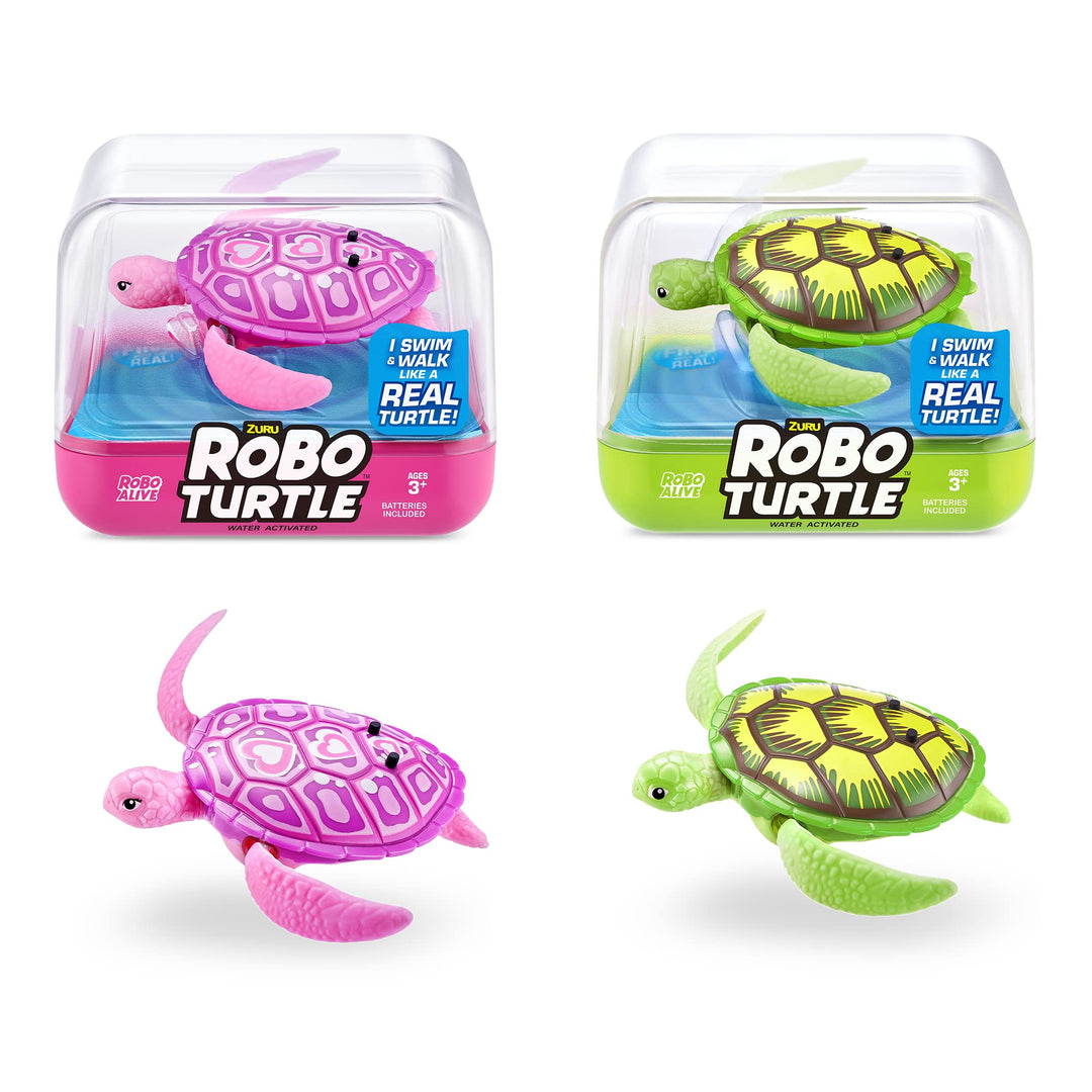Robo Turtle Roboter Schildkröte (2er Pack, grün & rosa) Green & Pink Series 2, Green & Pink Series 2