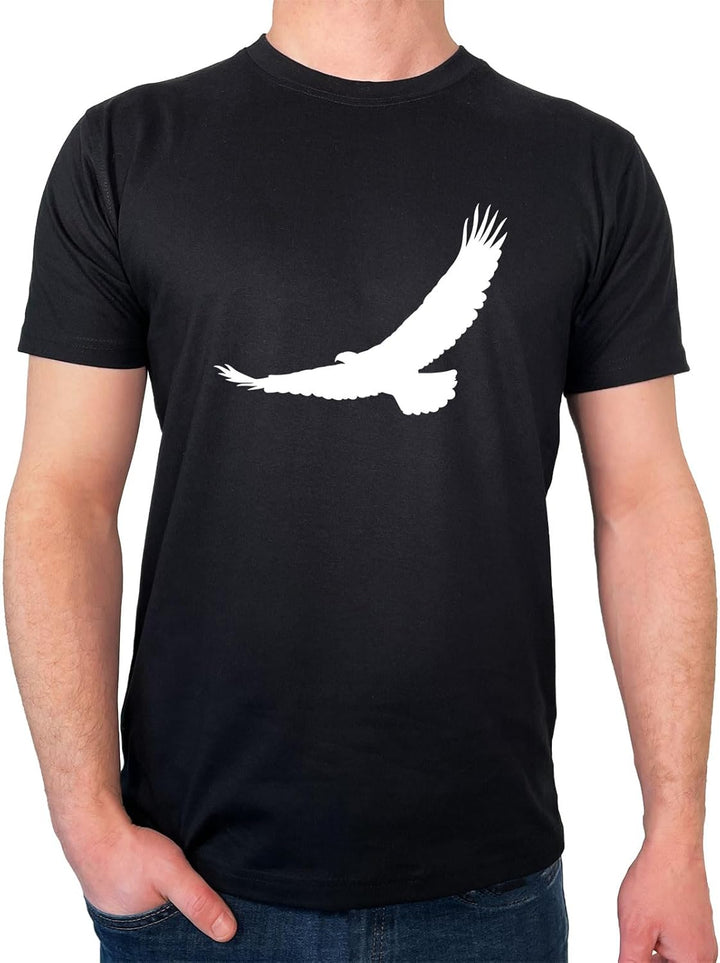 Huuraa Herren T-Shirt Eagle Silhouette Adler Bio Baumwolle Fairtrade Oberteil Grösse S-3XL mit Motiv