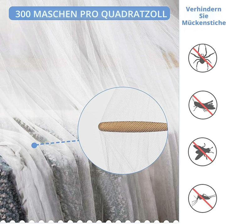 Moskitonetz für Bettten, grosses weisses Betthimmel für Mädchen, hängendes Bettnetz, ideal für Schla