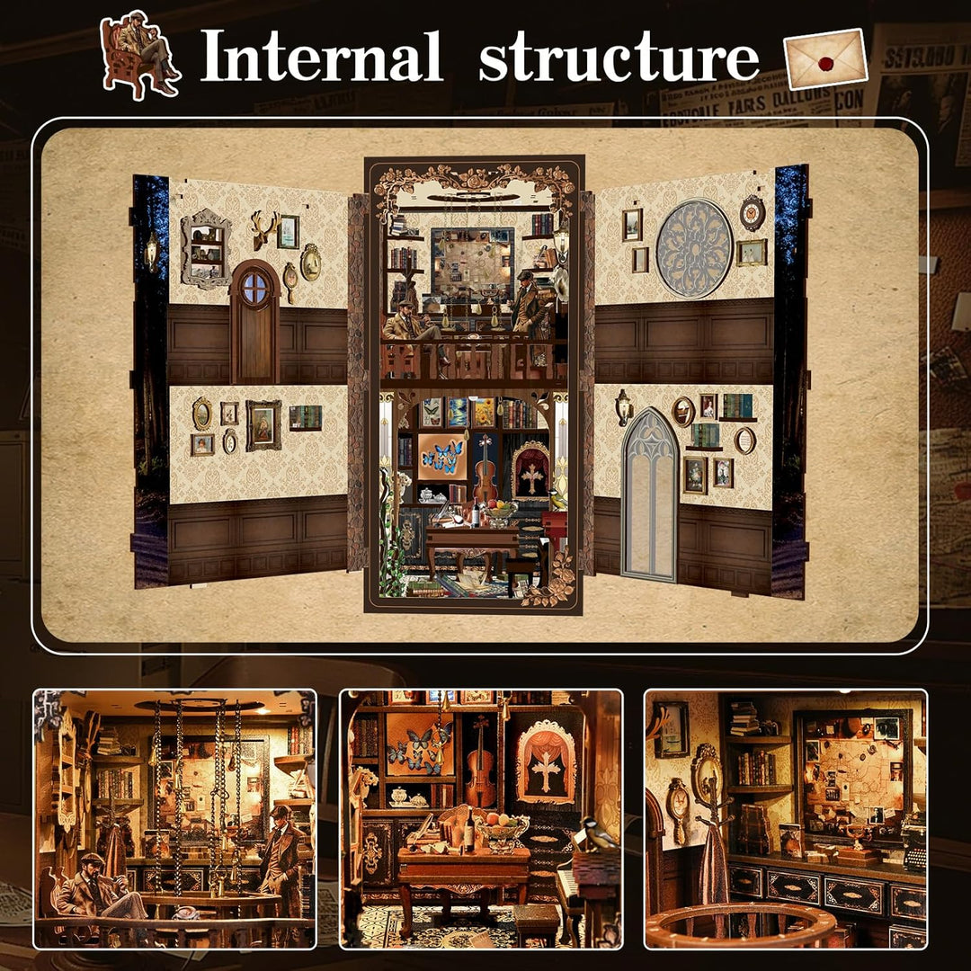 Book Nook Kit, DIY Miniatur Haus Puppenhaus Bausatz Bücherregal Deko für Jugendliche und Erwachsene（