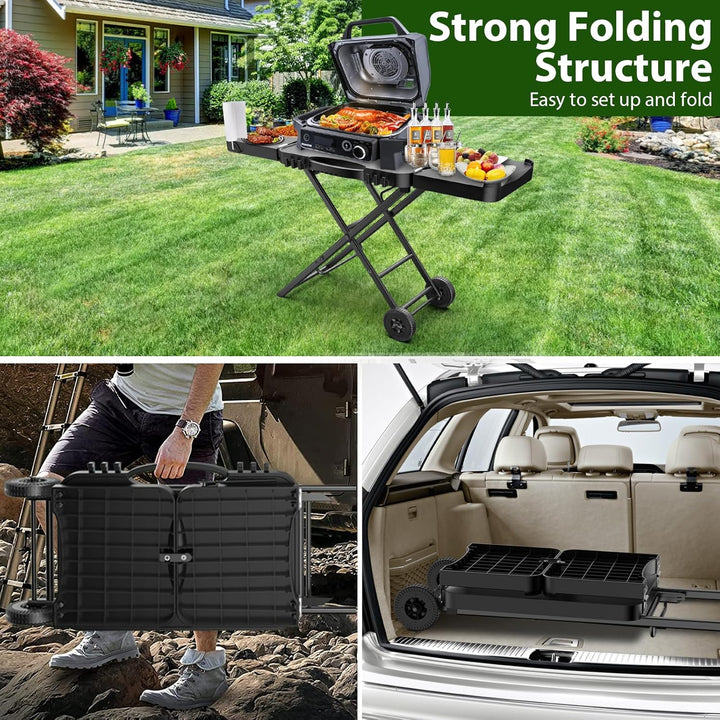 Tragbarer Grillwagen für Ninja Woodfire, Weber, Blackstone, Nexgrill, Traeger und den meisten tragba