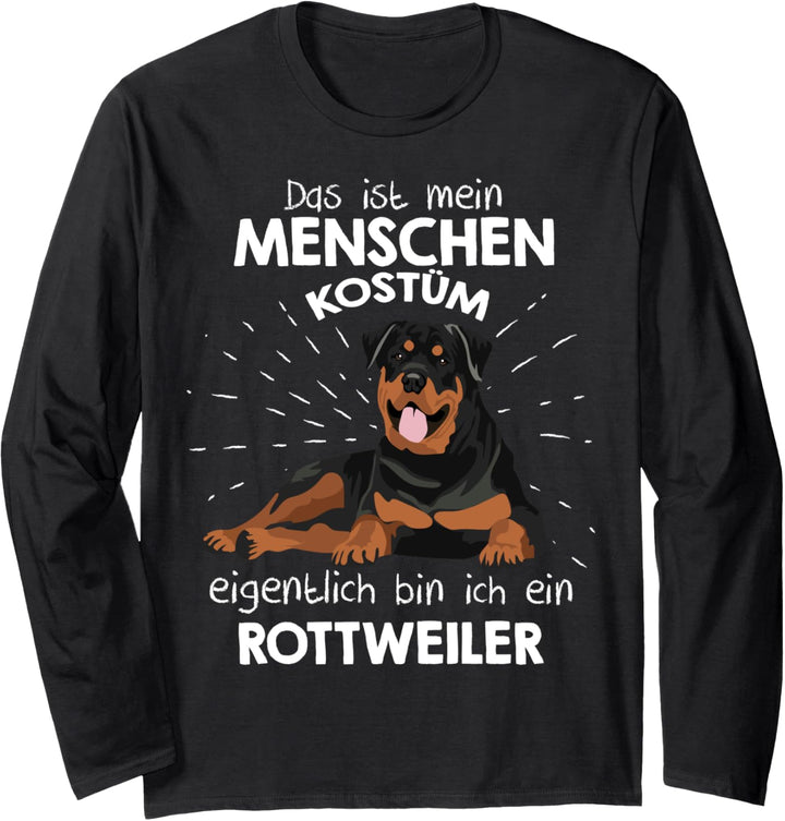 Mein Menschen Kostüm Bin ich ein Rottweiler, Halloween Langarmshirt