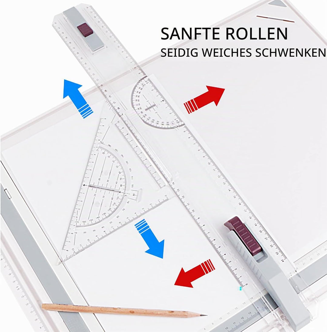 NEWFUN Zeichenplatte A3, Zeichenbrett A3, Drawing Board, Multifunktionales Zeichenbrett für das Tech