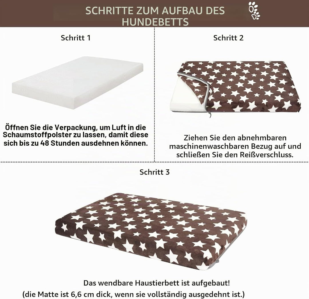 VANKEAN Hundebett Wasserdicht Hundekissen Waschbar mit Abnehmbarer Innenfutter Sommer und Winter, Fl