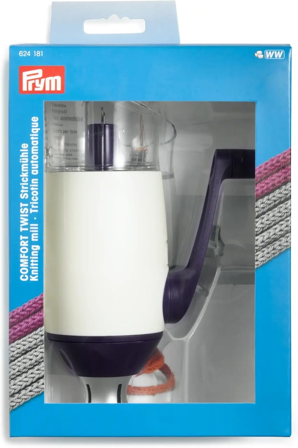 Prym 624181 Comfort Twist Strickmühle, Violett Weiss, One Size Single, Single
