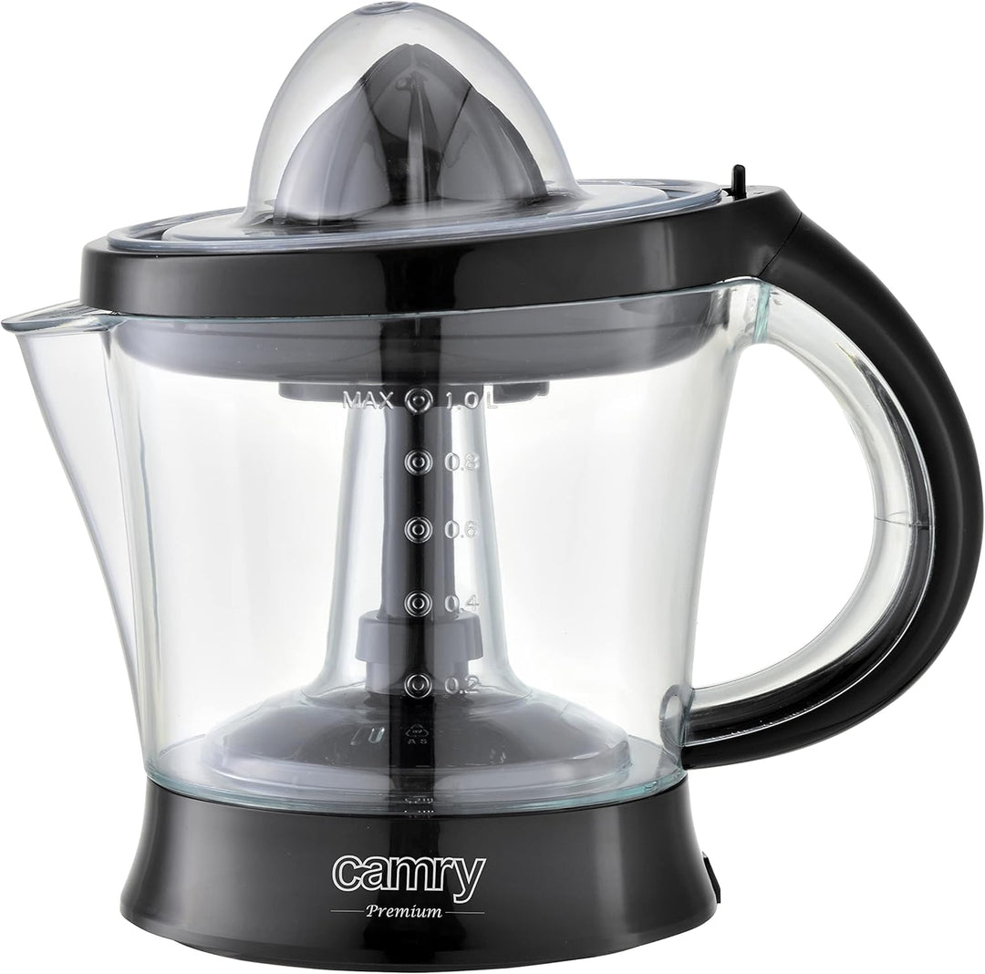 Camry CR4008 Elektrische Zitruspresse, Orange, 1000 ml, 2-Wege-Drehung, staubdicht, 40 W, CR 4008