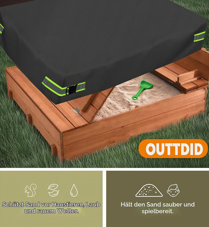 Sandkasten Abdeckung, Square Sandkastenabdeckung, Outdoor Garden 420D Oxford-Tuch Wasserdicht, Windd