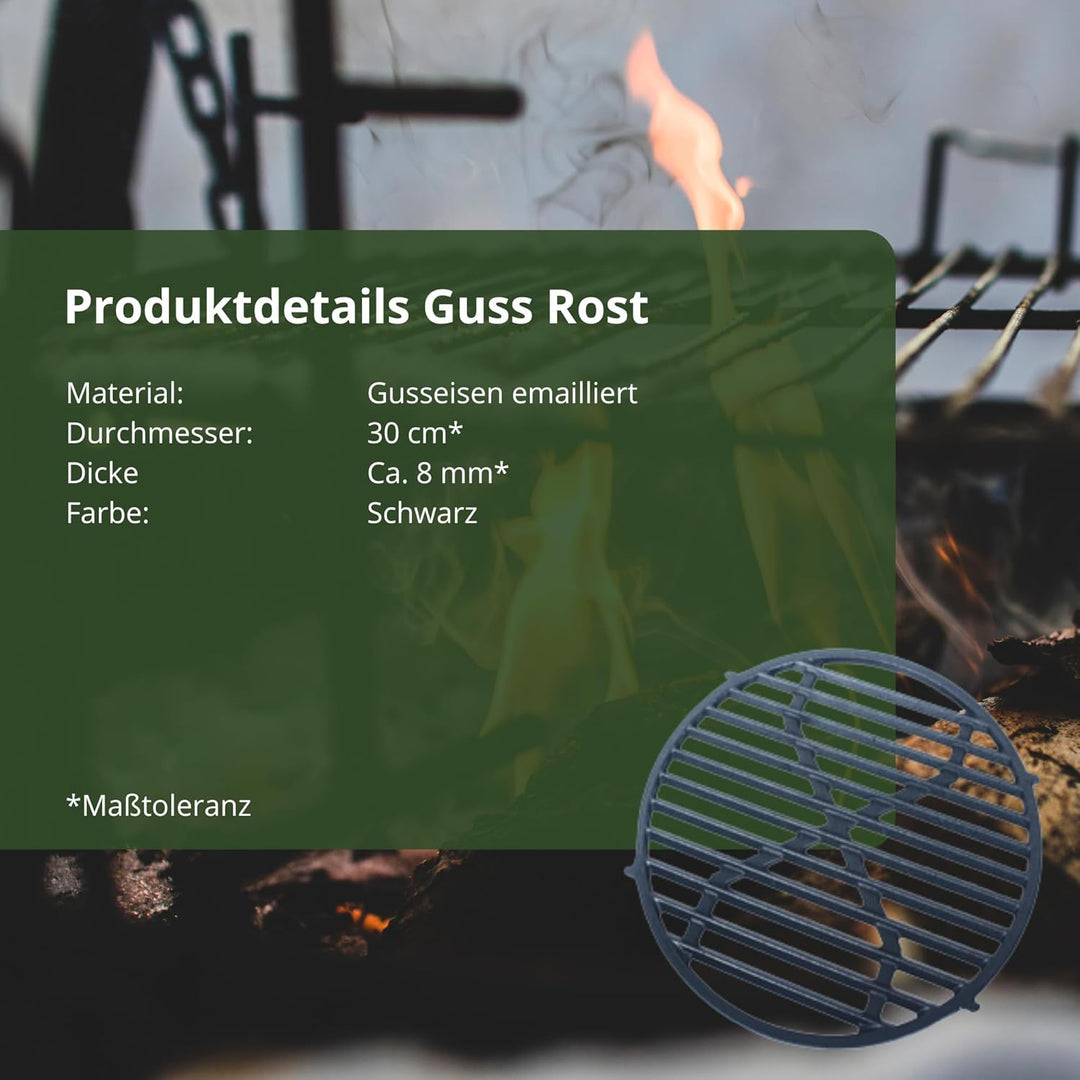 HeRo24 Guss Rost ca.30 cm Erweiterung für Grillroste mit Loch optimal für das Steak Grillen