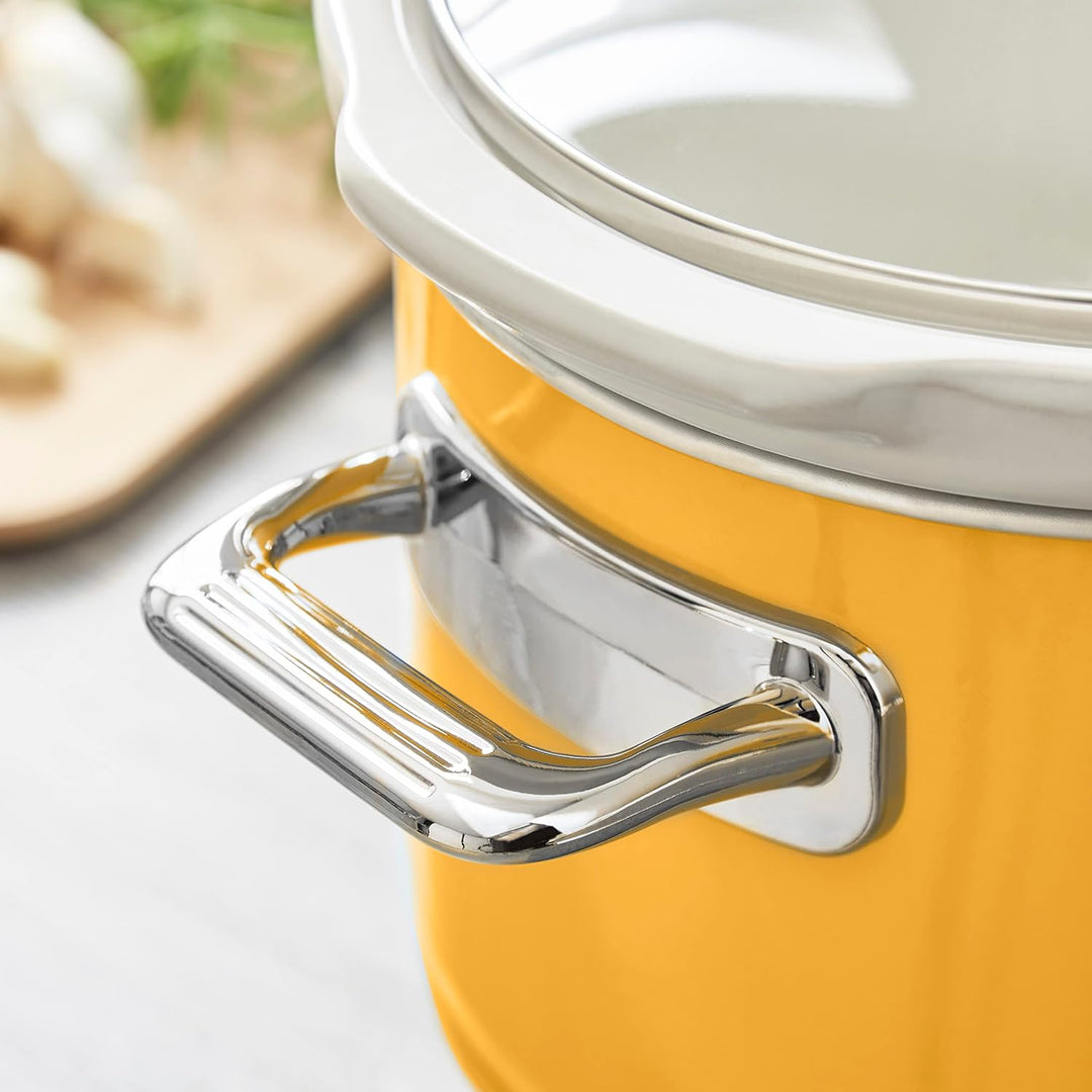 Swan Retro SF17021YELN Slow Cooker 3,5L Abnehmbarer Kochbehälter, PFOA- und PTFE-freier Keramischer