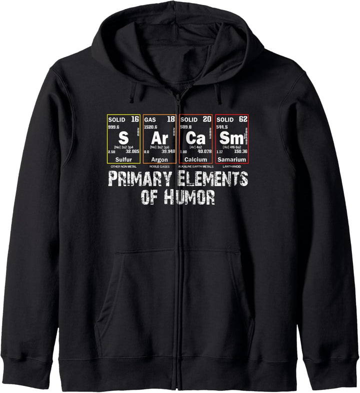 Sarcasm Primary Elements of Humor S Ar Ca Sm Science Gift Kapuzenjacke