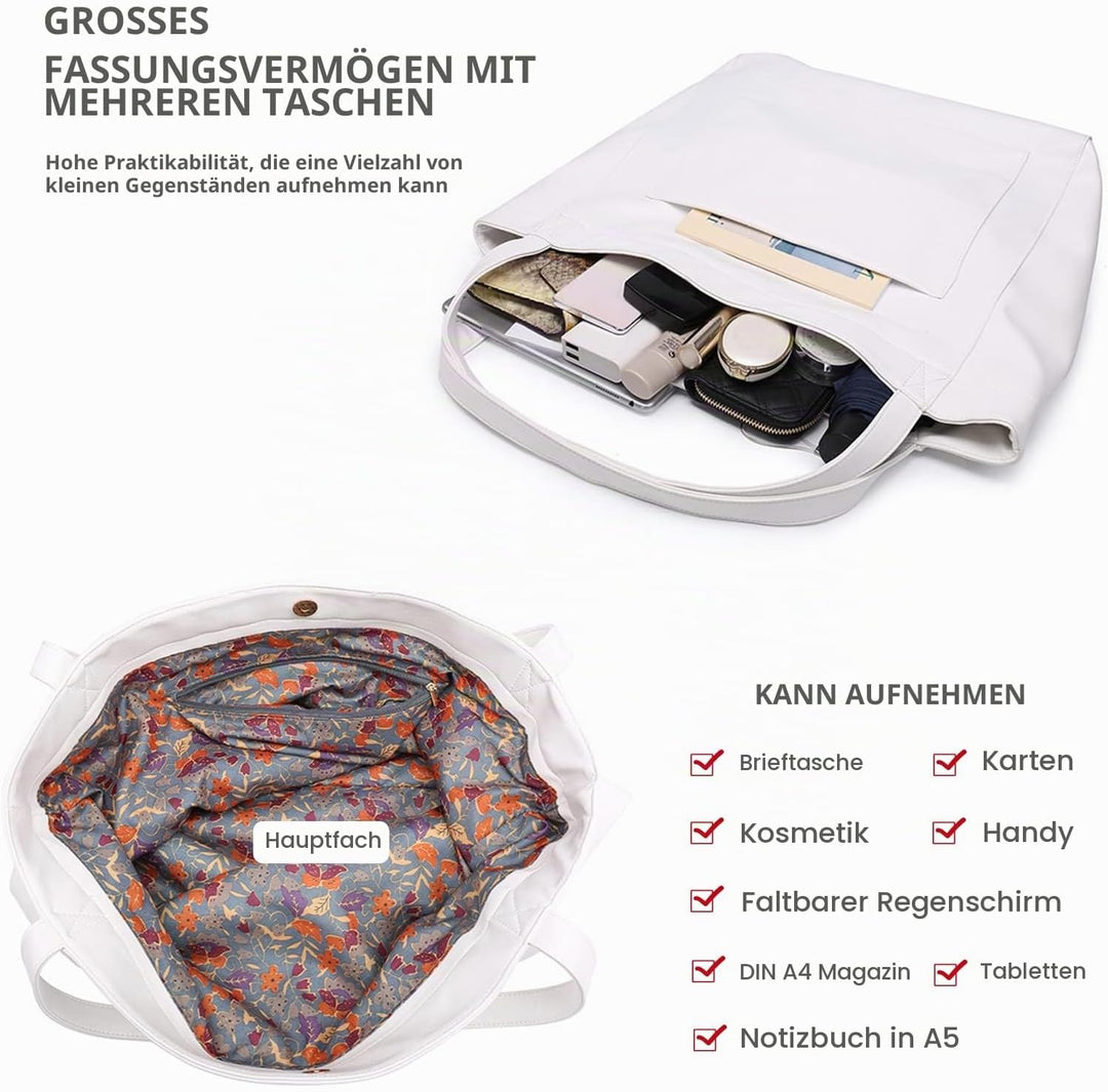 NICOLE &amp; DORIS Handtasche Damen Gross Shopper Tasche Casual Schultertasche Weiche Leder Tragetasche