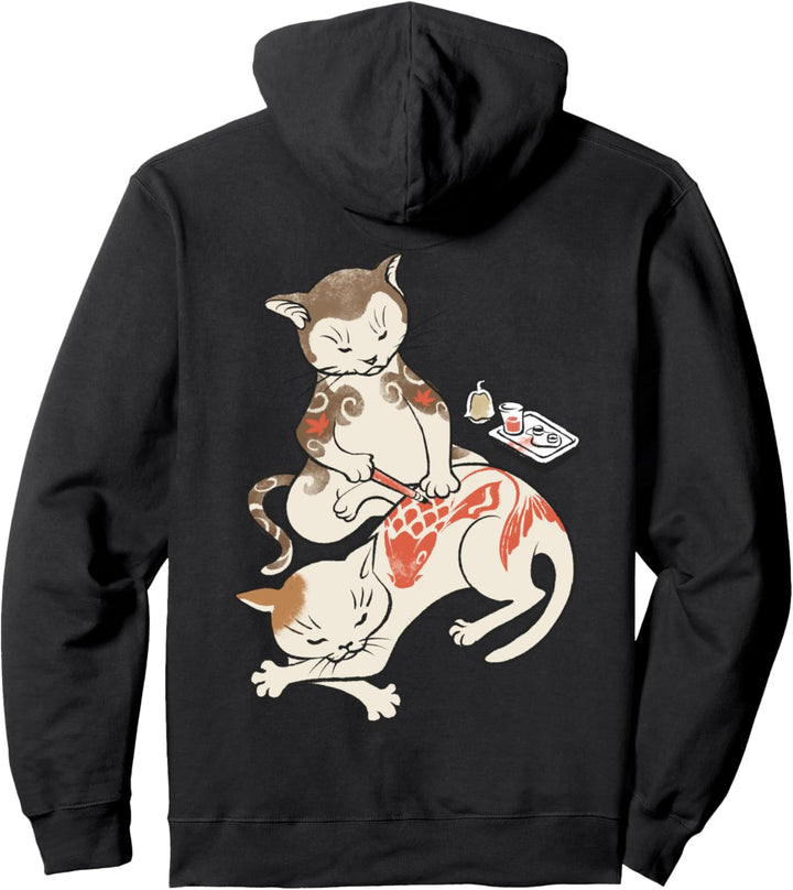 Japanische Tätowierer Katze führen Irezumi durch Pullover Hoodie