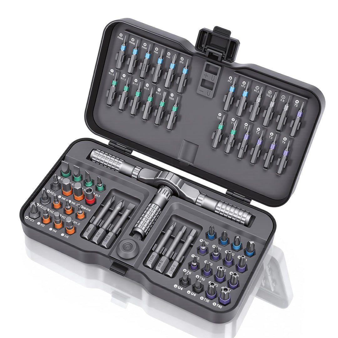 Yosoo Health Gear 66-in-1 Magnetisch Ratschen Schraubendreher Set mit Abnehmbarem Ratschengriff, Mul