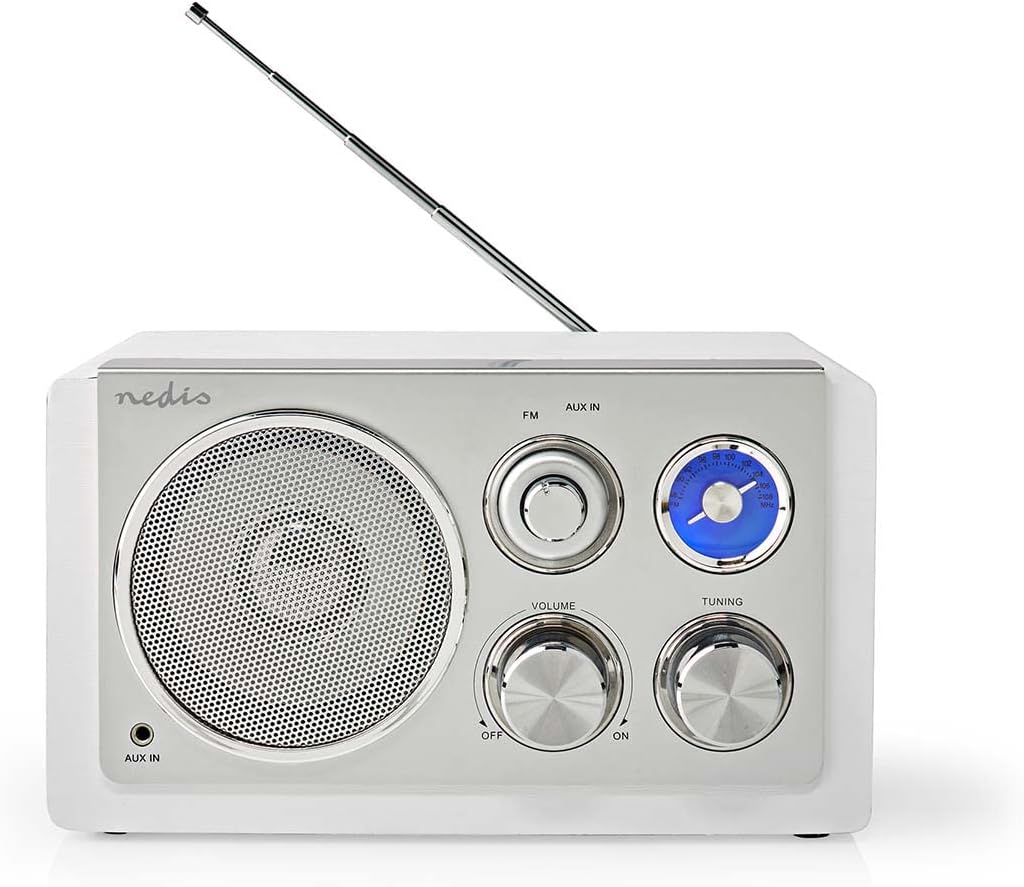 Nedis RDFM5110WT FM-Radio | Tisch Ausführumg | FM | Netzstromversorgung | Analog | 15 W | Silber/Wei