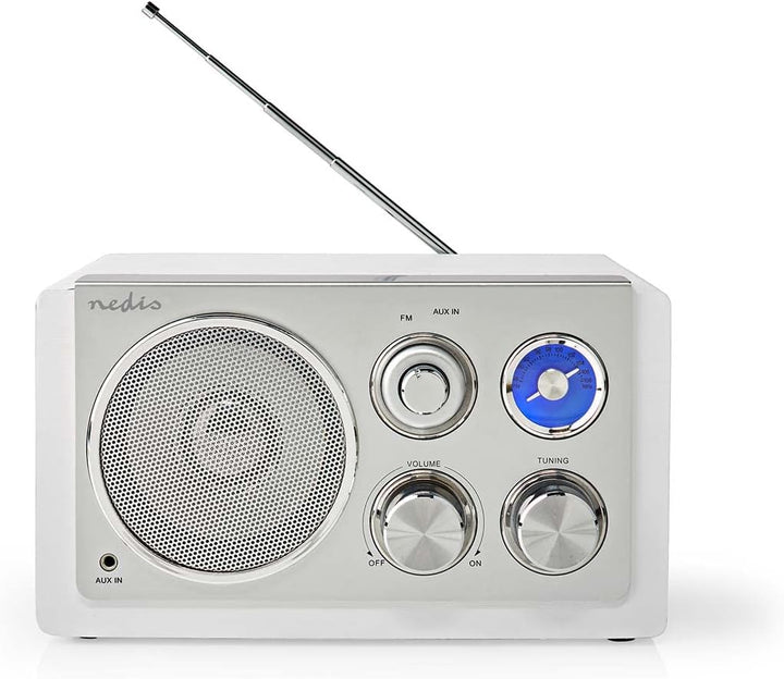 Nedis RDFM5110WT FM-Radio | Tisch Ausführumg | FM | Netzstromversorgung | Analog | 15 W | Silber/Wei