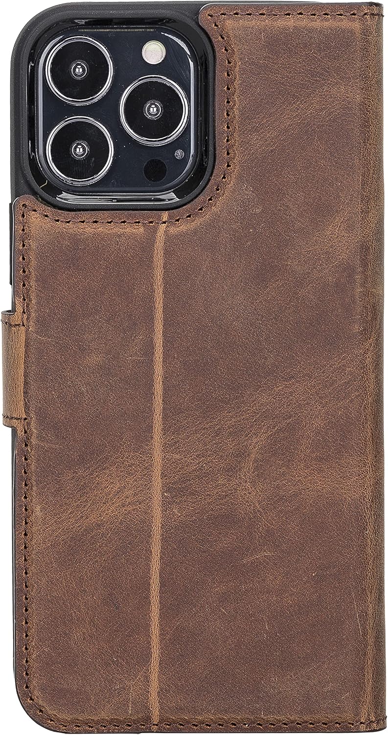 Solo Pelle Lederhülle kompatibel für iPhone 13 Pro Max in 6.7 Zoll abnehmbare Hülle (2in1) inkl. Kar