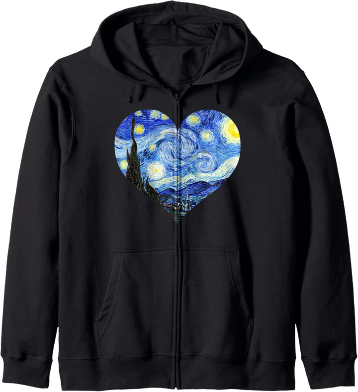 Famous Art: The Starry Night Van Gogh Heart Shape Stylish Kapuzenjacke