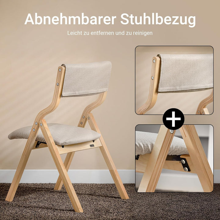 SoBuy FST40-HG Klappstuhl Küchenstuhl mit gepolsterter Sitzfläche und Lehne grau, Grau