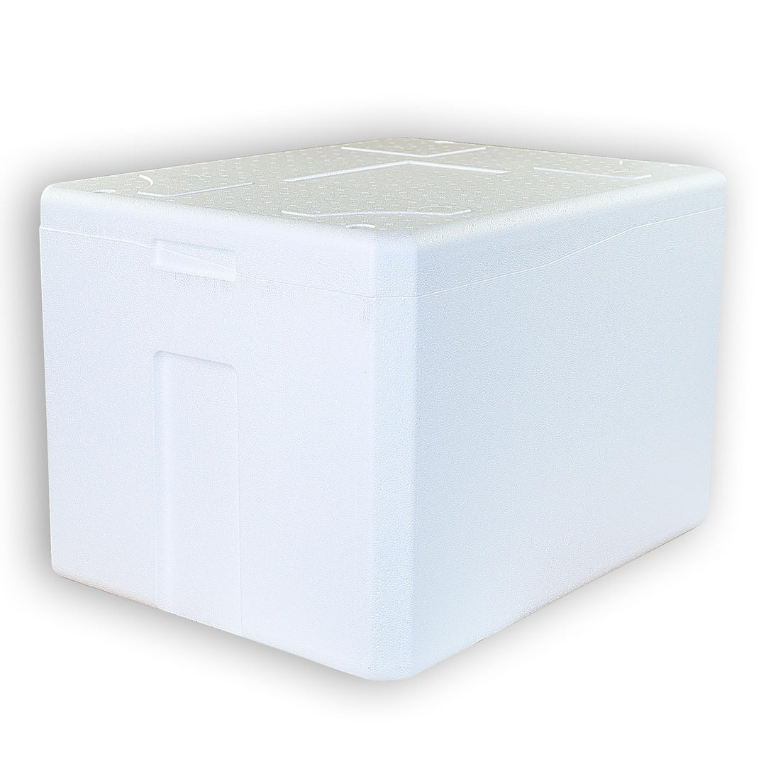 2 Thermoboxen Styropor XXL 64, 5Liter mit Deckel - Kühlbox Styropor - Wiederverwendbarer Isolierbehä
