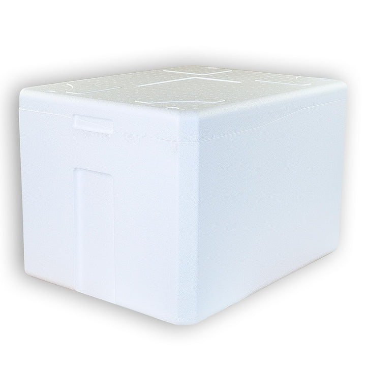 2 Thermoboxen Styropor XXL 64, 5Liter mit Deckel - Kühlbox Styropor - Wiederverwendbarer Isolierbehä