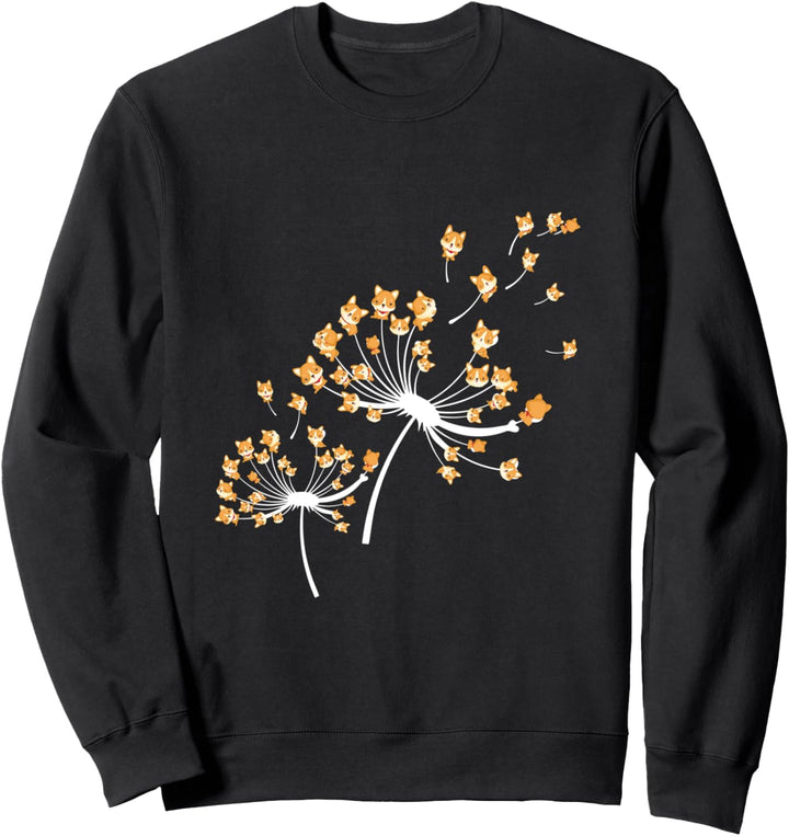 Corgi Flower Fly Dandelion Funny Dog Owner Lover Sweatshirt