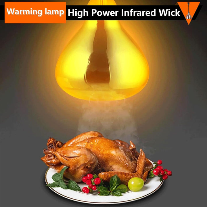 Wärmelampe Küche, 250W Hängend Wärmelampe Gastronomie für Speisen, 25cm Lebensmittel Wärmelampe für