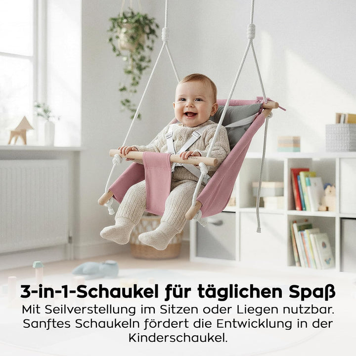 Tulano Hop 40 3in1 Babyschaukel – Mitwachsend durch Sitz- und Liegefunktion – 5-Punkt Sicherheitsgur
