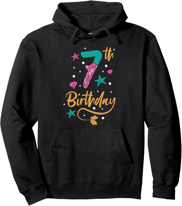 Meerjungfrau: 7th Birthday - 7. Geburtstag Sprüche Pullover Hoodie