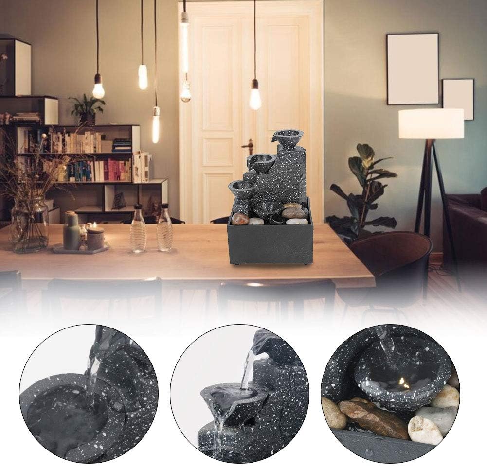 Tischbrunnen-Dekorationen, USB-Desktop-Wasserbrunnen-Ornament, Kunsthandwerk mit Unregelmässigen Ste