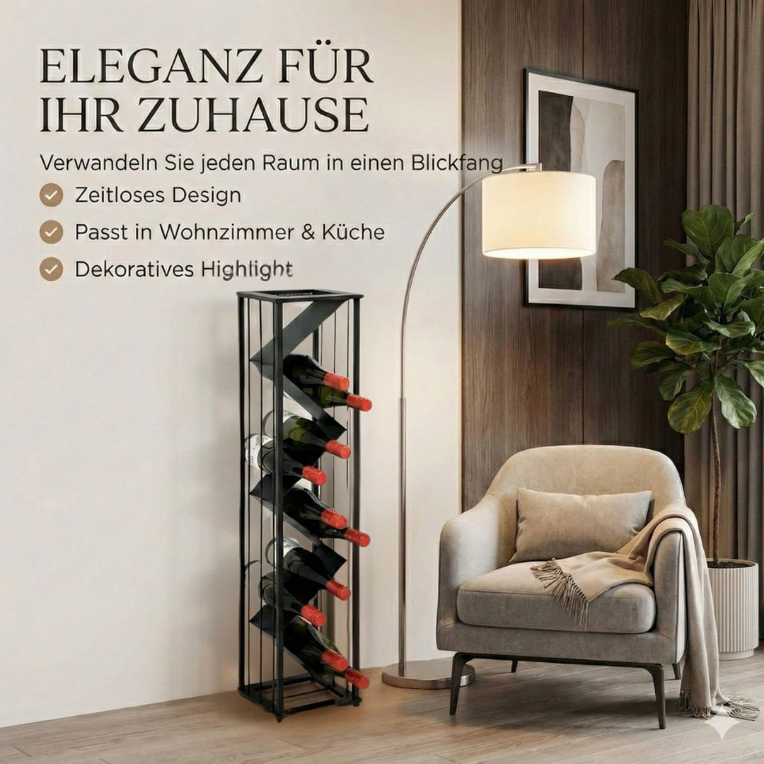 DanDiBo Weinregal Metall Schwarz Stehend 96693 Flaschenregal Weinständer Flaschenhalter Schmal Moder
