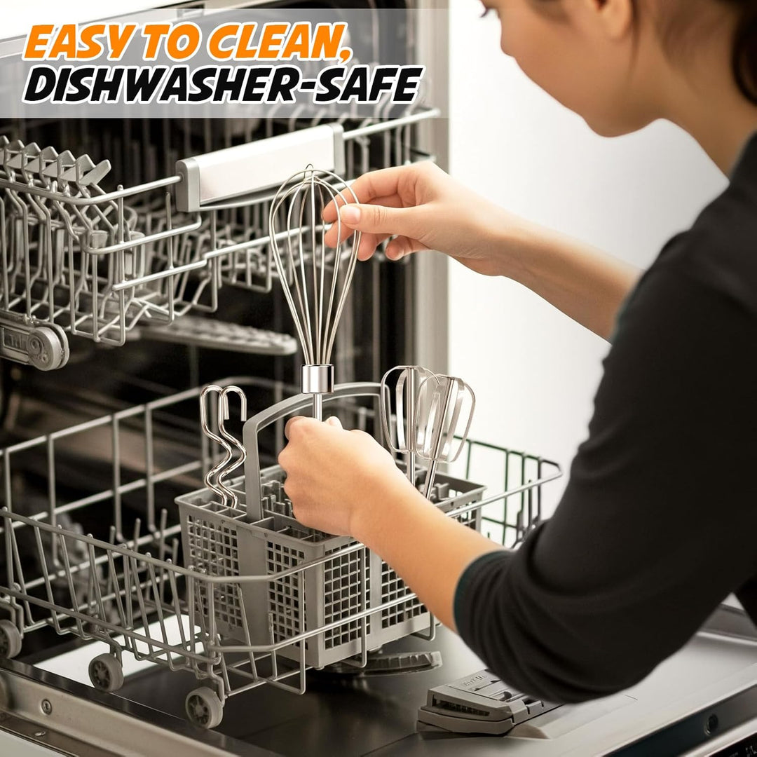 Handrührer Elektrisch-Handrührgerät, 5 StuFen Handmixer, Enthalten 1 Schneebesen, 2 Rührbesen, 2 Ede