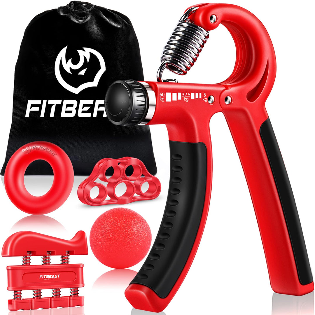FitBeast Handtrainer Fingertrainer, Griffkraft Trainer Trainingsset - 5er-Pack, Verstellbarer Grip T
